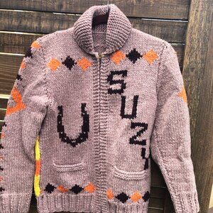 THE most amazing Vintage Cowichan Sweater! "Suzy" Horse Barrel Racing Size S/ML